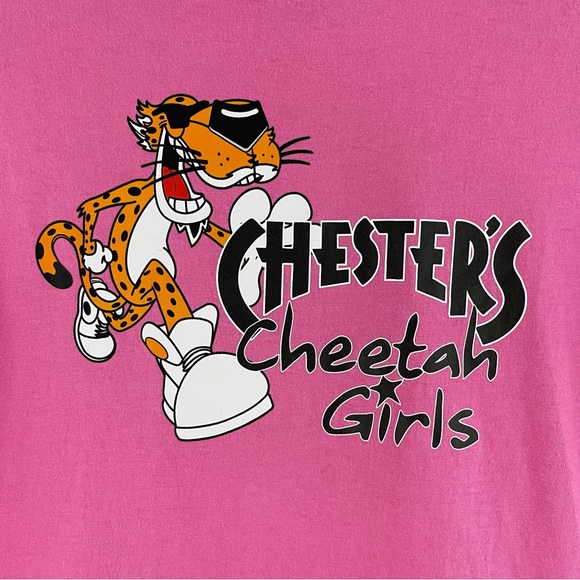 Y2K Vibes Hot Pink Chester’s Cheetah Girls Crewneck Short Sleeve Graphic Tee - Picture 4 of 7